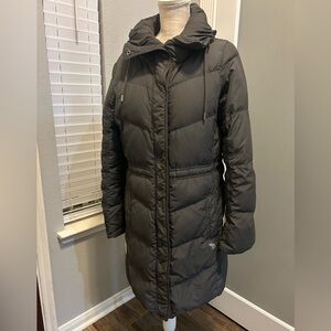 Abercrombie & Fitch Reversible Long Puffer Coat Black Y2K